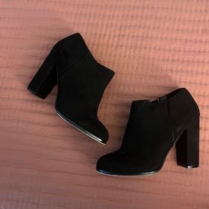 Mix No 6 Black Suede Heel Ankle Bootie